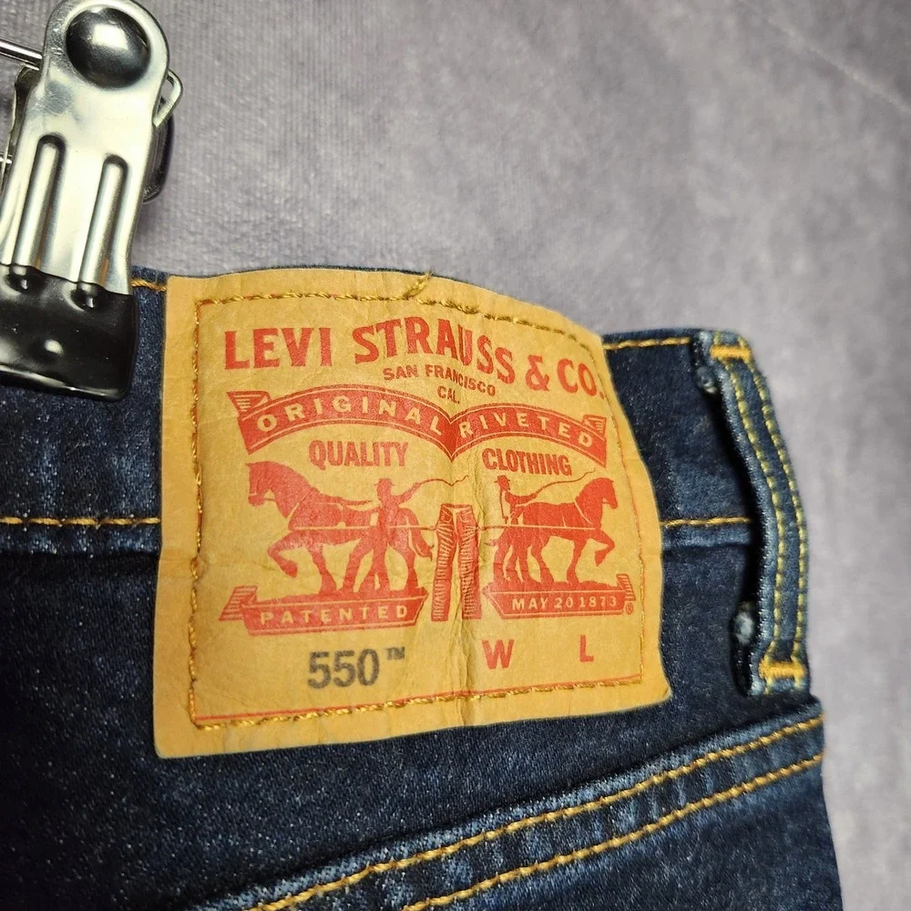 Levis 550 Mens Relaxed Fit‎ Dark Wash Tapered Leg Blue Jeans 42 to 44x32 Pants
